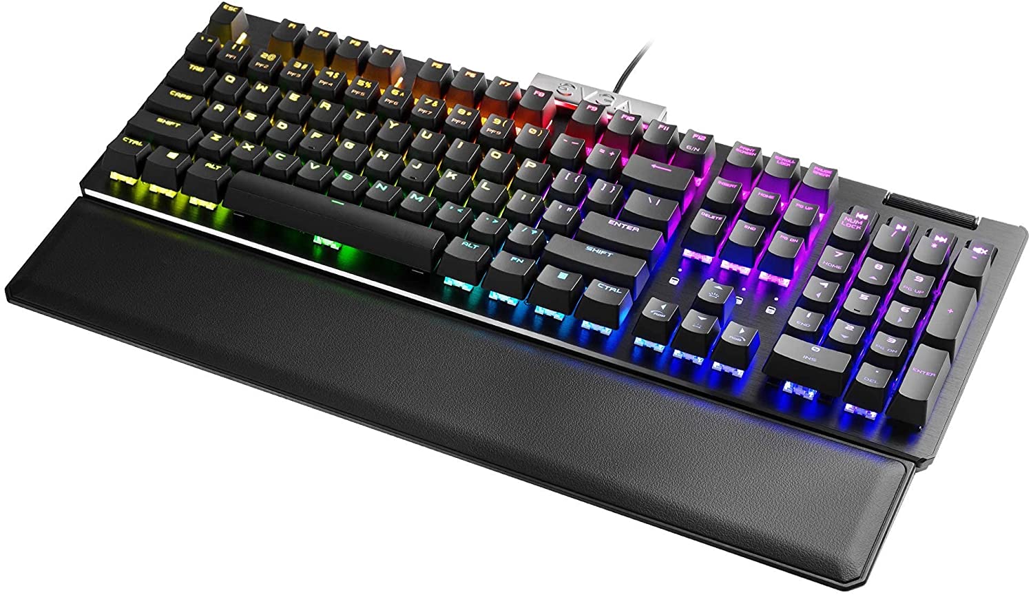 EVGA Z15 RGB Gaming Keyboard, RGB Backlit LED, Hotswappable Mechanical Kaihl Speed Bronze Switches