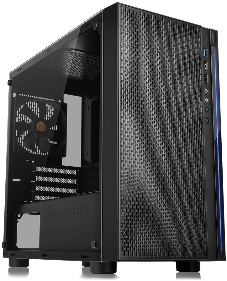 Thermaltake Tempered Glass Black SPCC Micro ATX Gaming Computer Case