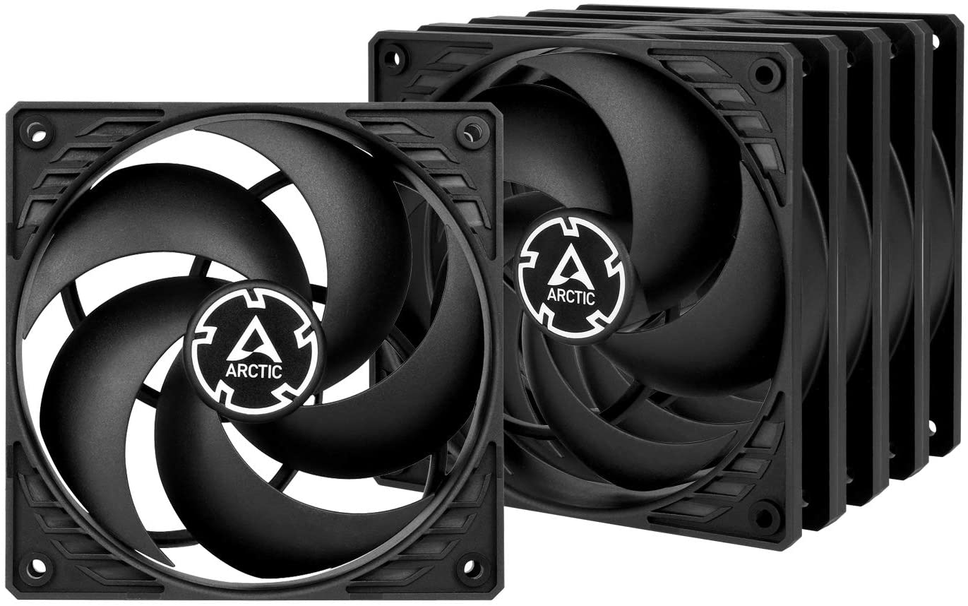 Arctic ACFAN00137A P12 PWM PST Value Pack - Pressure-Optimized 120 mm Fan with PWM and PST (PWM Sharing Technology), Black
