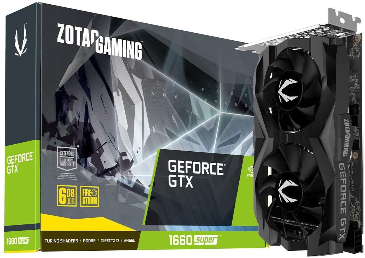 ZOTAC GAMING GeForce GTX 1660 SUPER 6 Go GDDR6 Carte graphique de jeu 192 bits, super compacte, ZT-T16620F-10L