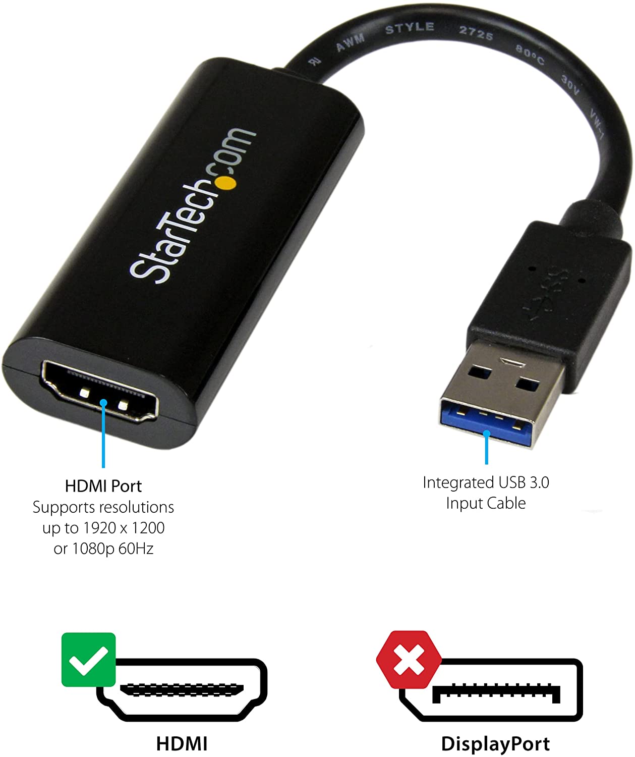USB 3.0 to HDMI Display Adapter Converter 1080p (1900x1200)
