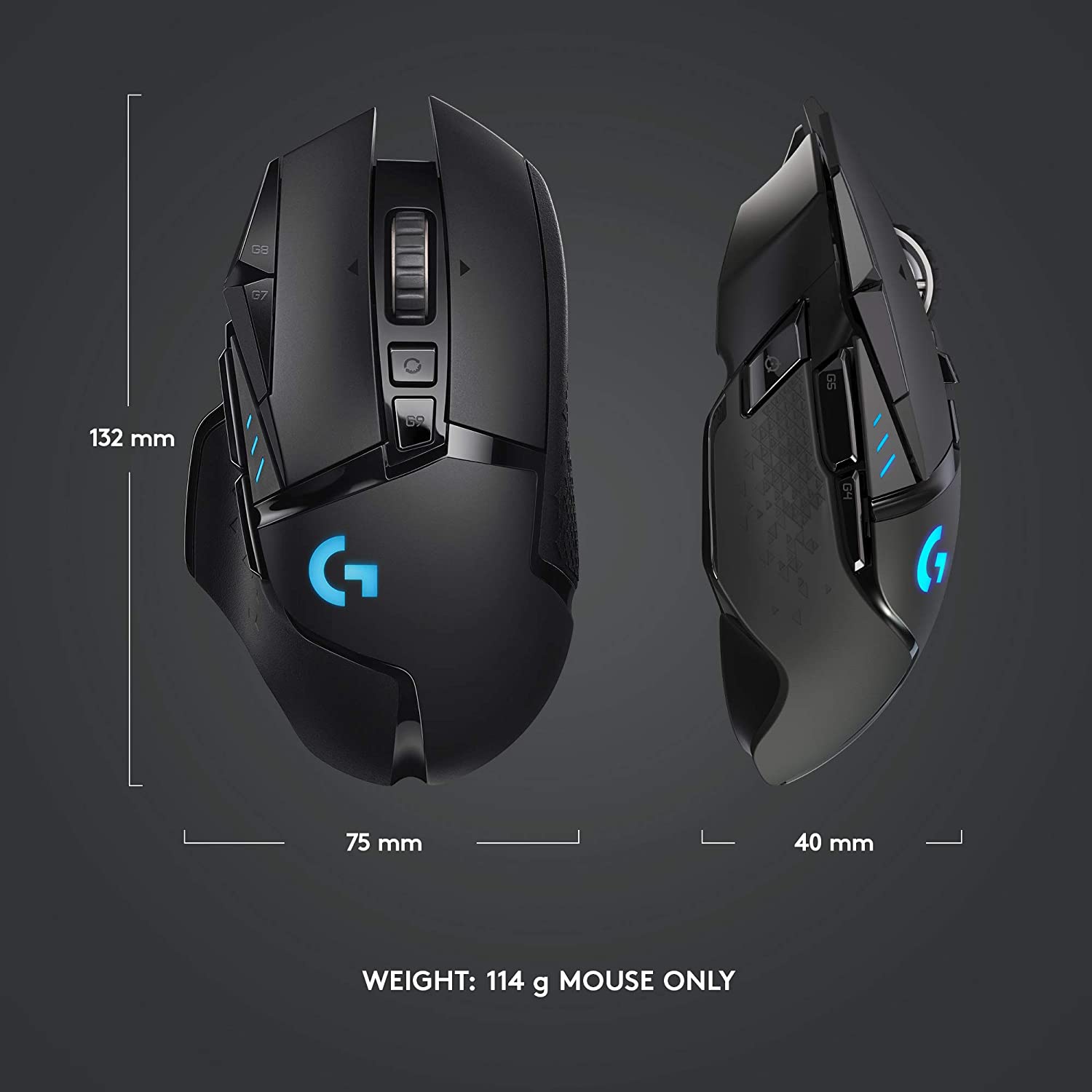 Logitech G502 HERO High Performance Wired Gaming Mouse, HERO 25K Sensor,Adjustable Weights, 11 Programmable Buttons, PC / Mac