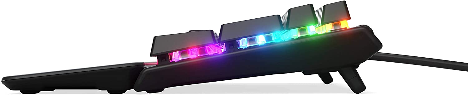 Clavier de jeu mécanique compact SteelSeries Apex 7 TKL - Écran intelligent OLED - Passthrough USB et commandes multimédias - Linéaire et silencieux - Rétroéclairage RVB (commutateur rouge)