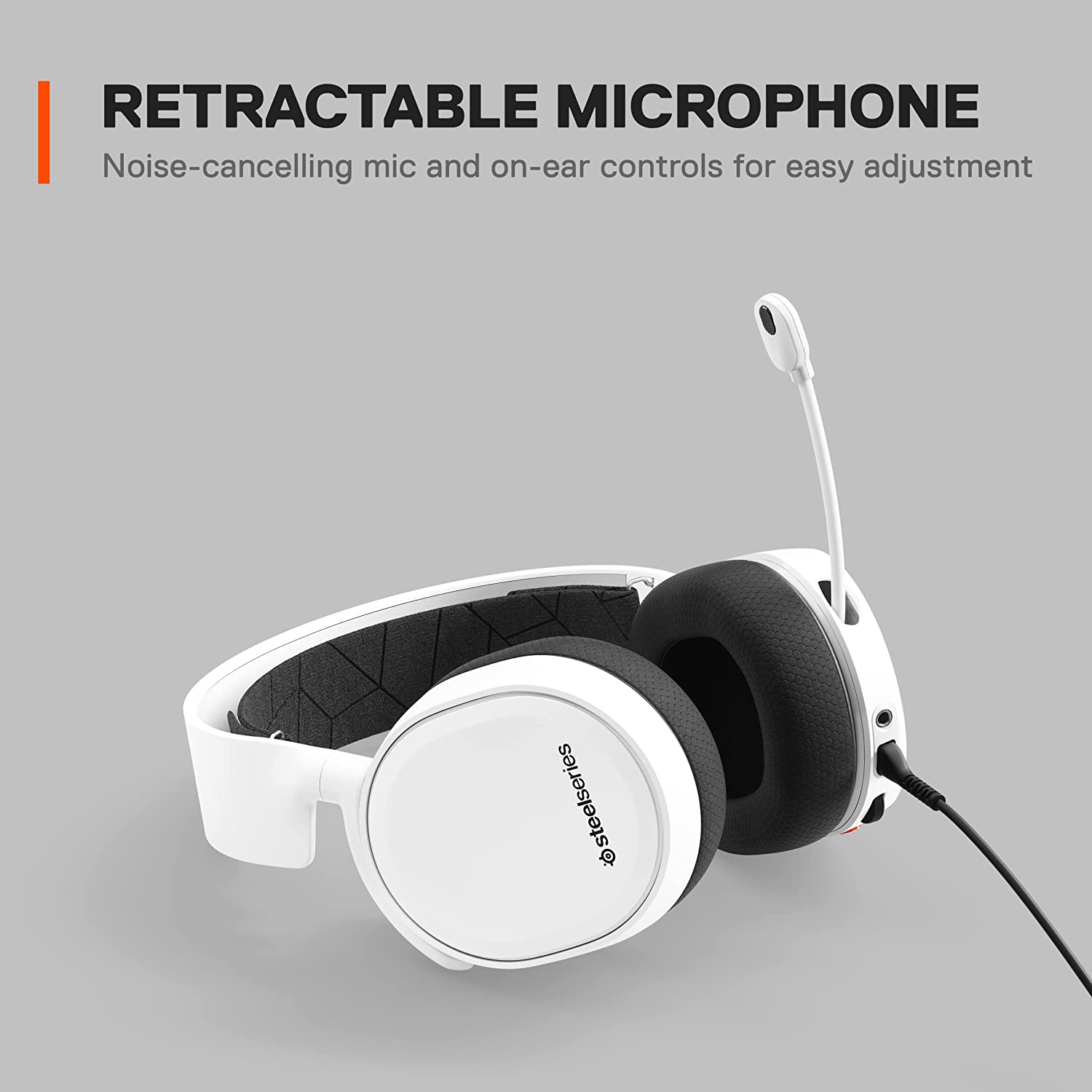 SteelSeries Arctis 3 Console - Stereo Wired Gaming Headset for Playstation 5/4, Xbox Series X|S, Nintendo Switch, VR, Android and iOS - White