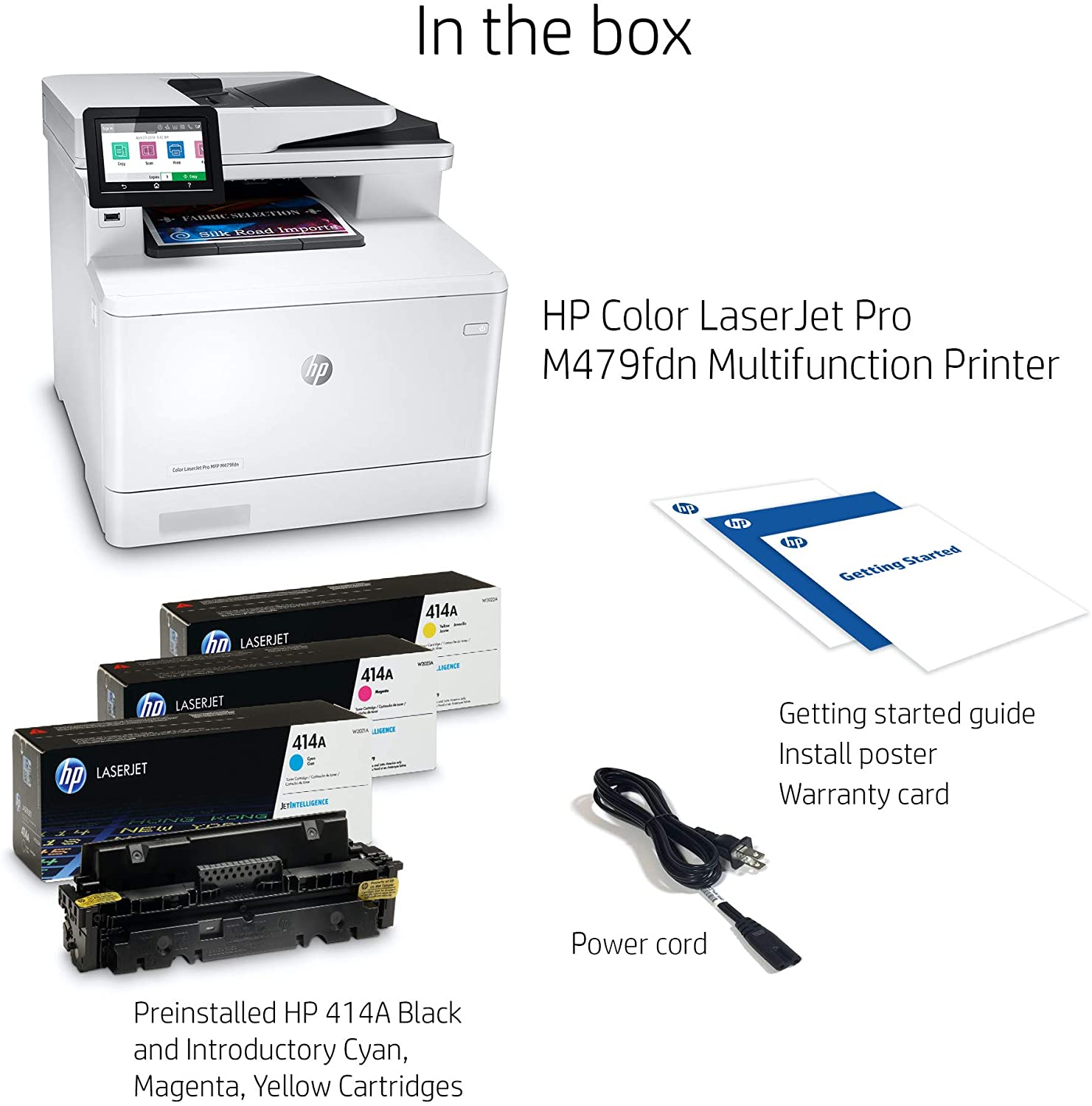 HP Color Laserjet Pro Multifunction M479FDN (Fax/Duplex/Network) Laser Printer with One-Year, Next-Business Day, Onsite Warranty (W1A79A)