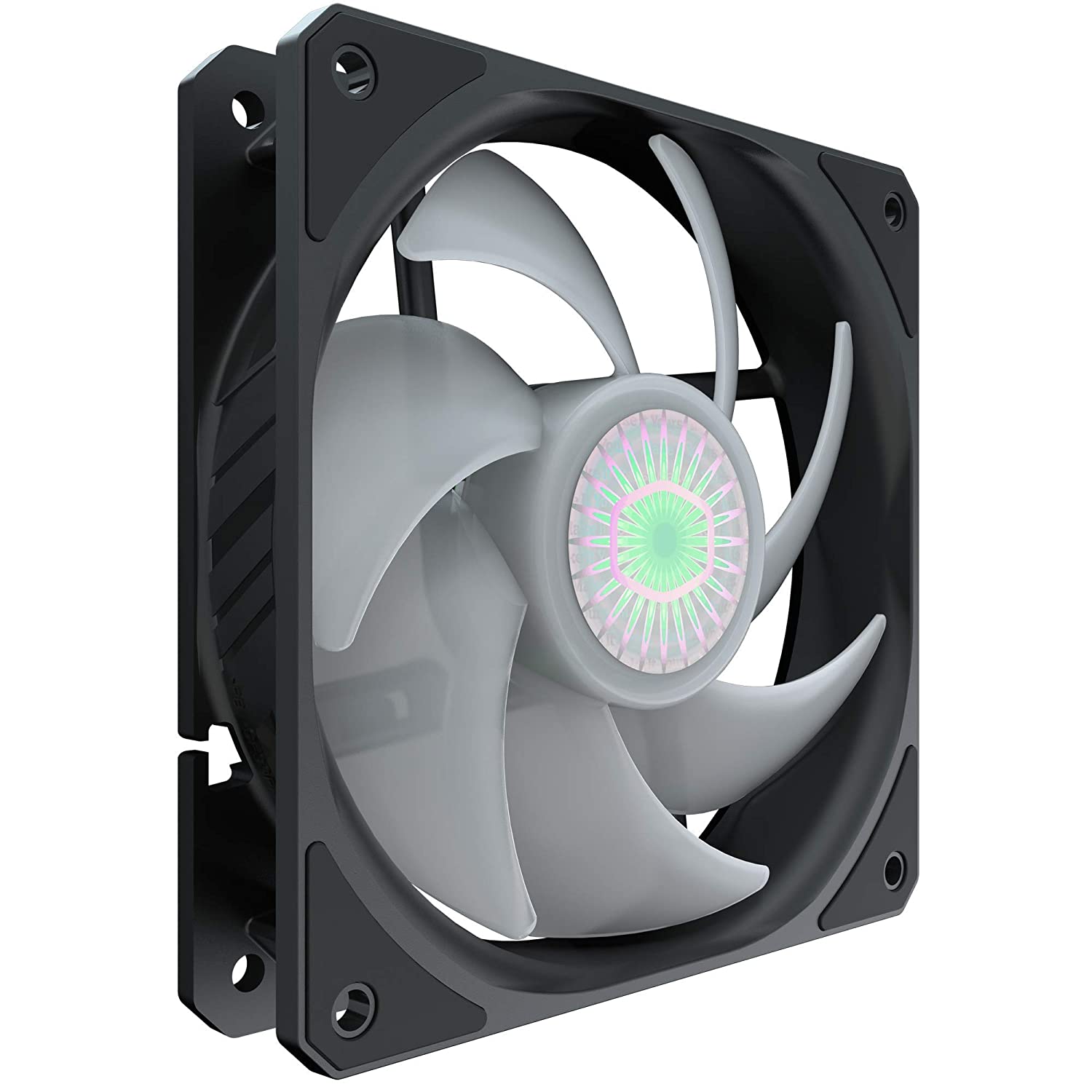Cooler Master SickleFlow 120 RGB Square Frame Fan with Customizable LEDs, Air Balance Curve Blade Design, Sealed Bearing, PWM Control for Computer Case & Liquid Radiator