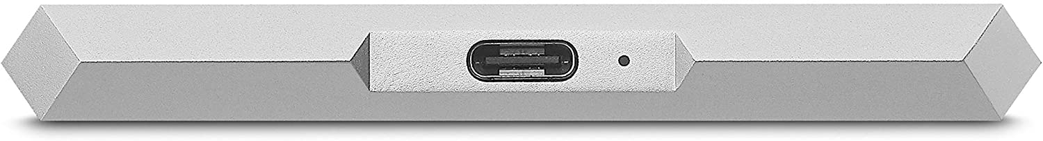 LaCie Mobile Drive 2TB External Hard Drive HDD – Moon Silver USB-C USB 3.0, for Mac and PC Computer Desktop Workstation Laptop