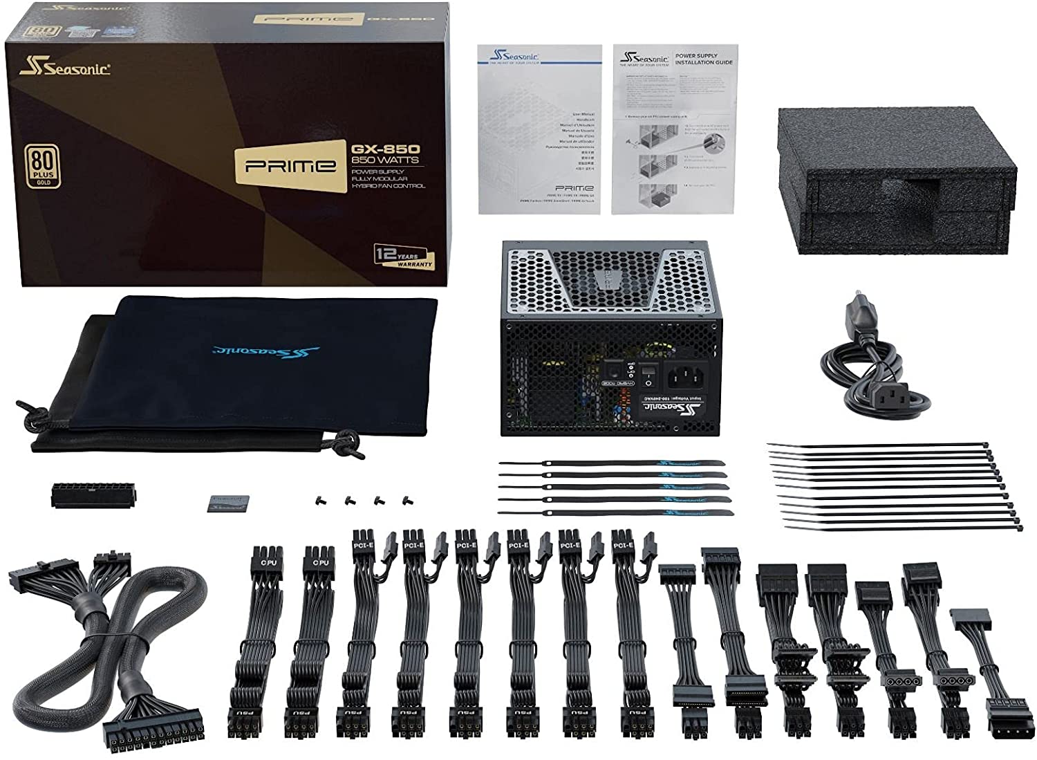 Seasonic PRIME GX-850, 850W 80+ Gold, Full Modular, Fan Control in Fanless, Silent, and Cooling Mode