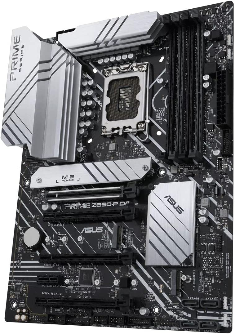 ASUS Prime Z690-P D4 LGA 1700 (Intel 12th Gen) ATX Motherboard (PCIe 5.0,DDR4,14+1 Power Stages, 3X M.2,2.5Gb LAN,V-M.2 e-Key,Front Panel USB 3.2 Gen 1 USB Type-C,Thunderbolt 4 Support, Arua Sync)