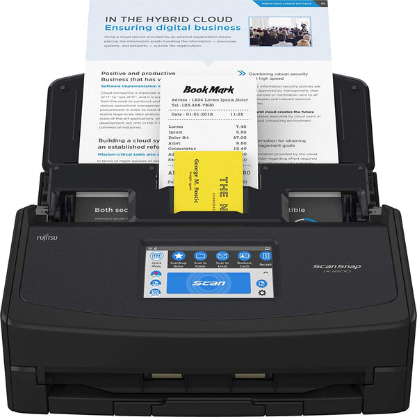 Fujitsu ScanSnap iX1600 Numériseur de documents polyvalent compatible avec le cloud pour Mac ou PC, noir