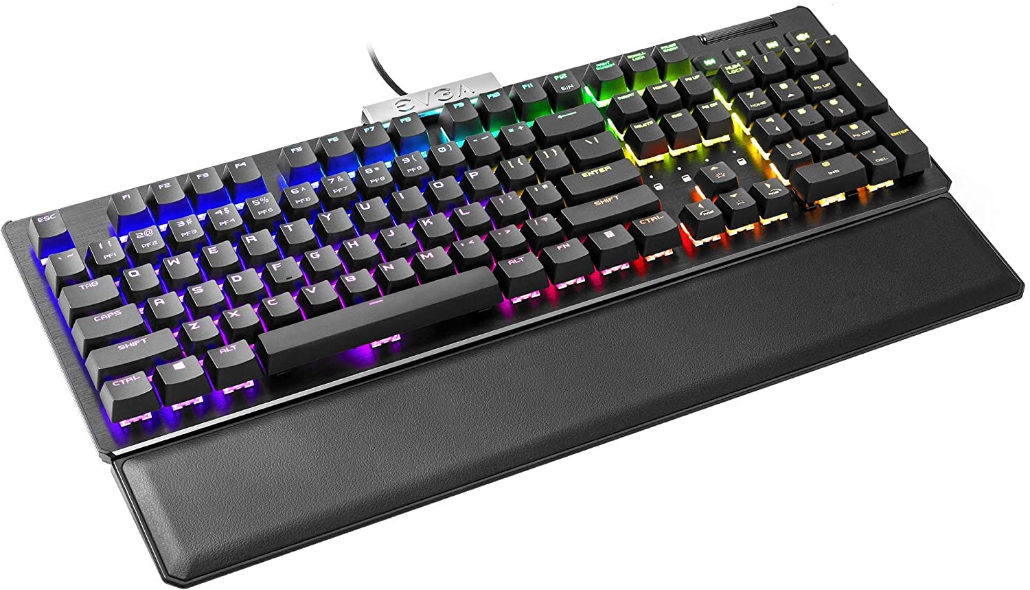 EVGA Z15 RGB Gaming Keyboard, RGB Backlit LED, Hotswappable Mechanical Kaihl Speed Bronze Switches