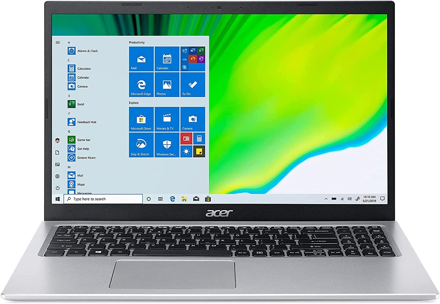 Acer Aspire 5 A515 15.6" FHD Slim Laptop ( Intel 2-Core 11th Gen i3-1115G4 8GB RAM 512GB NVMe SSD Intel UHD Graphics WiFi AX BT RJ45 HDMI Webcam USB-C ) Windows 10 Pro w
