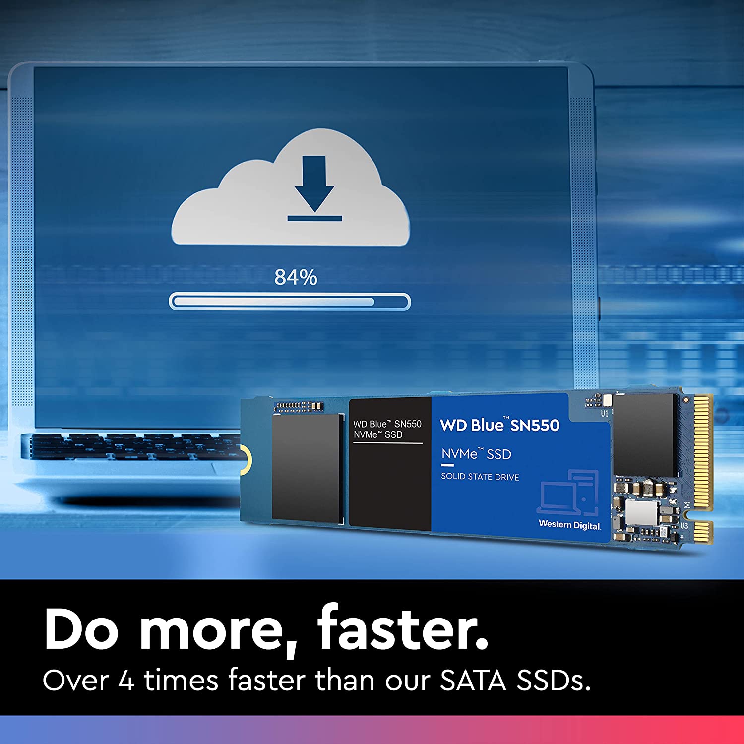 WD Blue SN550 250GB - 500GB - 1TB NVMe Internal SSD - Gen3 x4 PCIe 8Gb/s, M.2 2280, 3D NAND, Up to 2,400 MB/s
