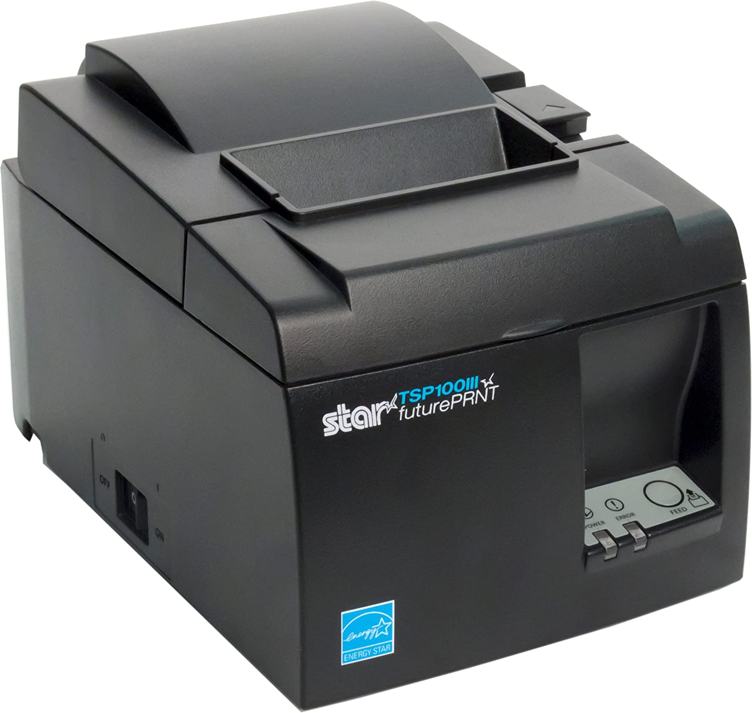 Star Micronics America TSP143III USB Thermal Receipt Printer with Device and Mfi USB Ports, Auto-Cutter, and Internal Power Supply - Gray