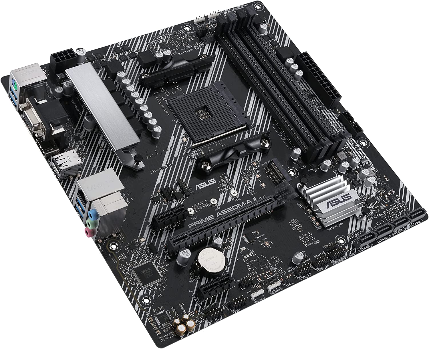 ASUS Prime A520M-A II/CSM AMD AM4(3rd Gen Ryzen) microATX Commercial Motherboard(ECC Memory,M.2 Support,1Gb Ethernet, DP/HDMI 2.1/D-Sub, 4K@60HZ, USB3.2 Gen1Type-A, ARGBheader with AURAsync)