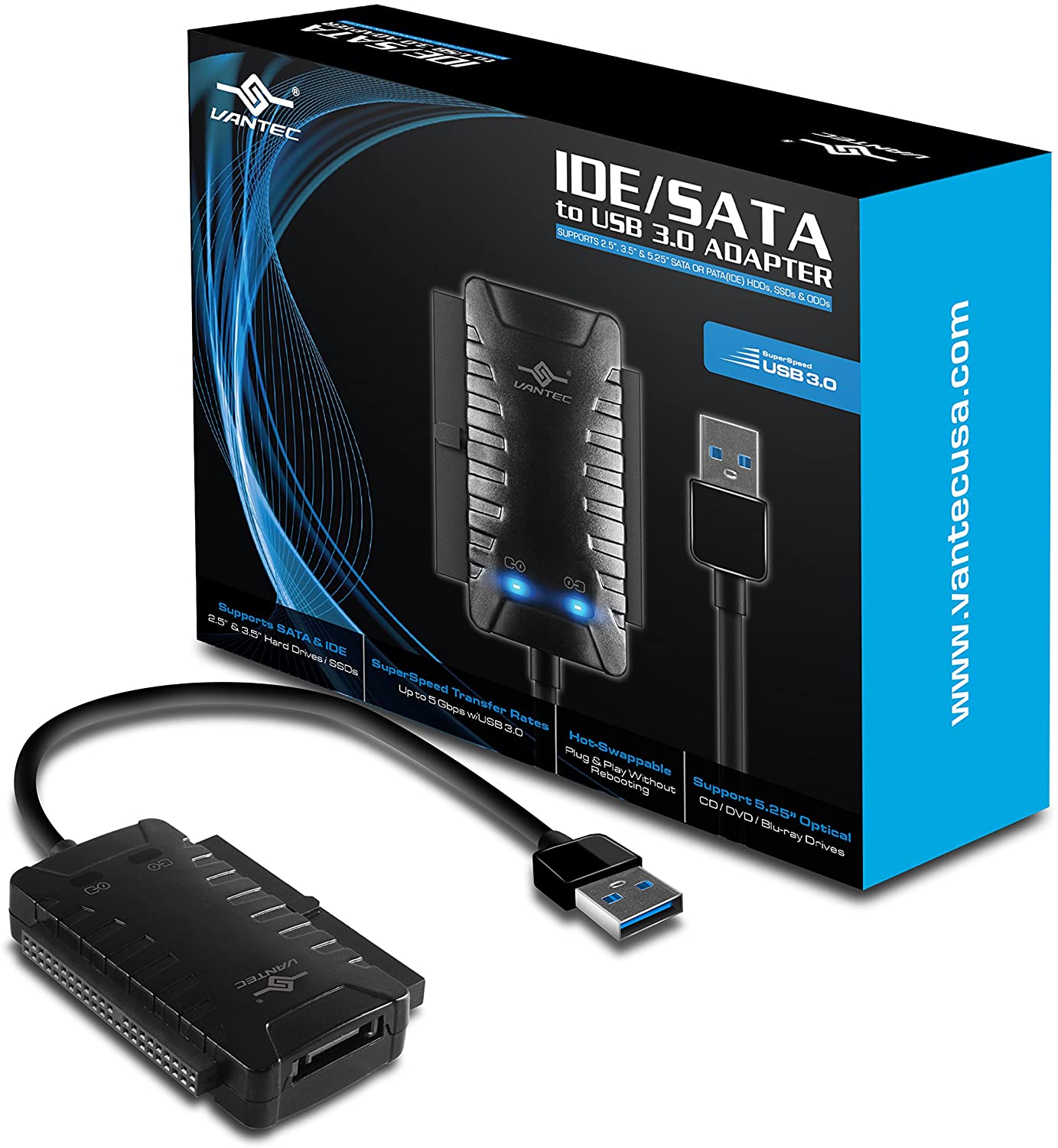Adaptateur Vantec SATA/IDE vers USB 3.0 (CB-ISA225-U3)