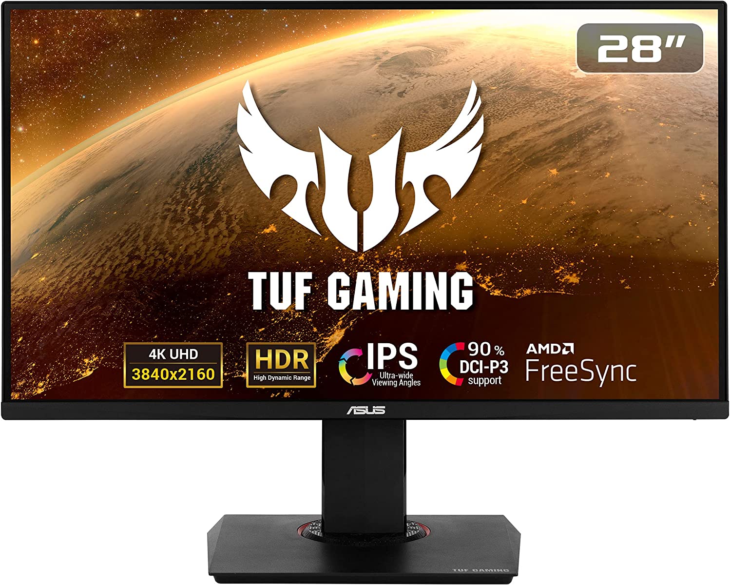 ASUS TUF Gaming VG289Q 28"HDR Gaming Monitor 4K (3840 x 2160) IPS FreeSync Eye Care DisplayPort Dual HDMI HDR 10, NOIR