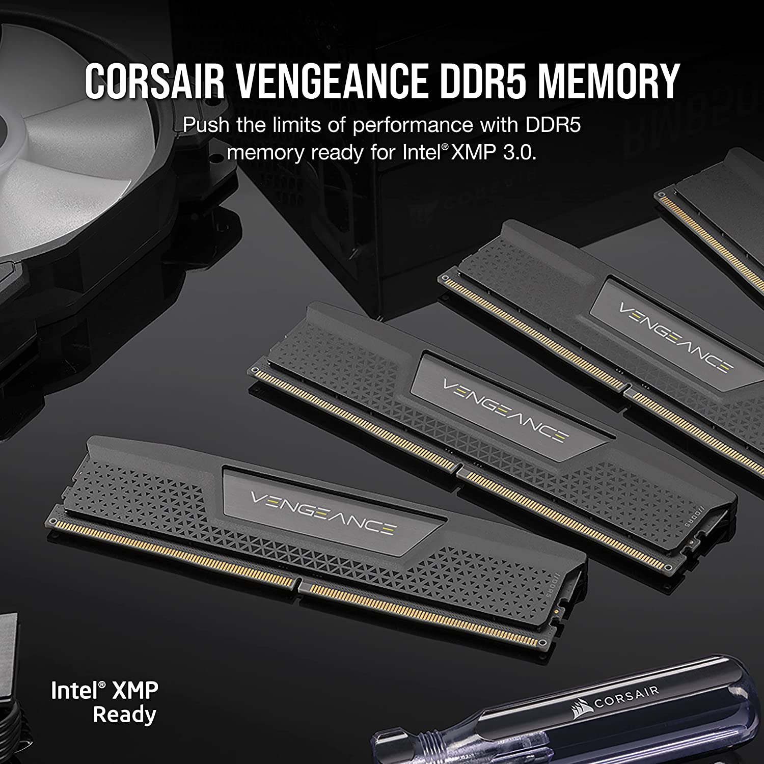 Corsair Vengeance DDR5 32GB (2x16GB) 5600MHz C36 Intel Optimized Desktop Memory (Onboard Voltage Regulation, Custom XMP 3.0 Profiles, Compact Form-Factor, Solid Aluminum Heatspreader) Black