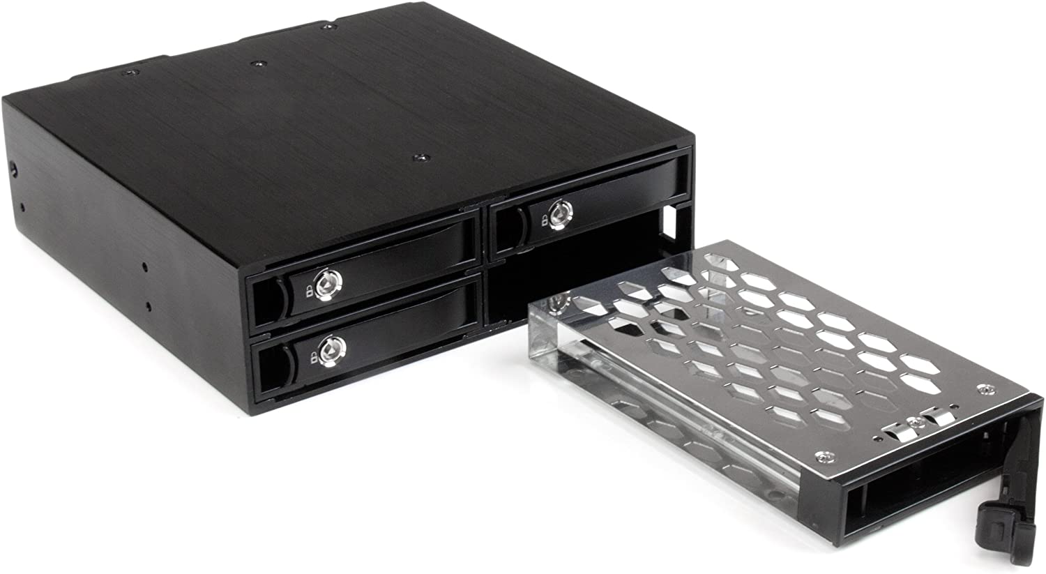 StarTech.com Fond de panier mobile à 4 baies pour disques SATA/SAS 2,5 pouces - Disques SSD/HDD remplaçables à chaud de 5 à 15 mm - Prend en charge SAS II et SATA III (6 Gbit/s)