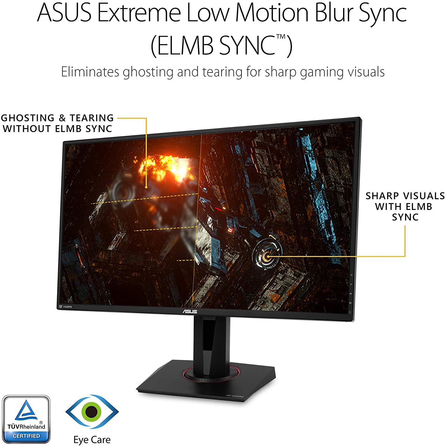 ASUS TUF Gaming VG27AQ 27” G-SYNC Gaming Monitor 165Hz 1440p 1ms IPS Eye Care DP HDM