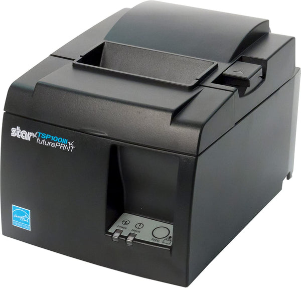 Star Micronics America TSP143III USB Thermal Receipt Printer with Device and Mfi USB Ports, Auto-Cutter, and Internal Power Supply - Gray