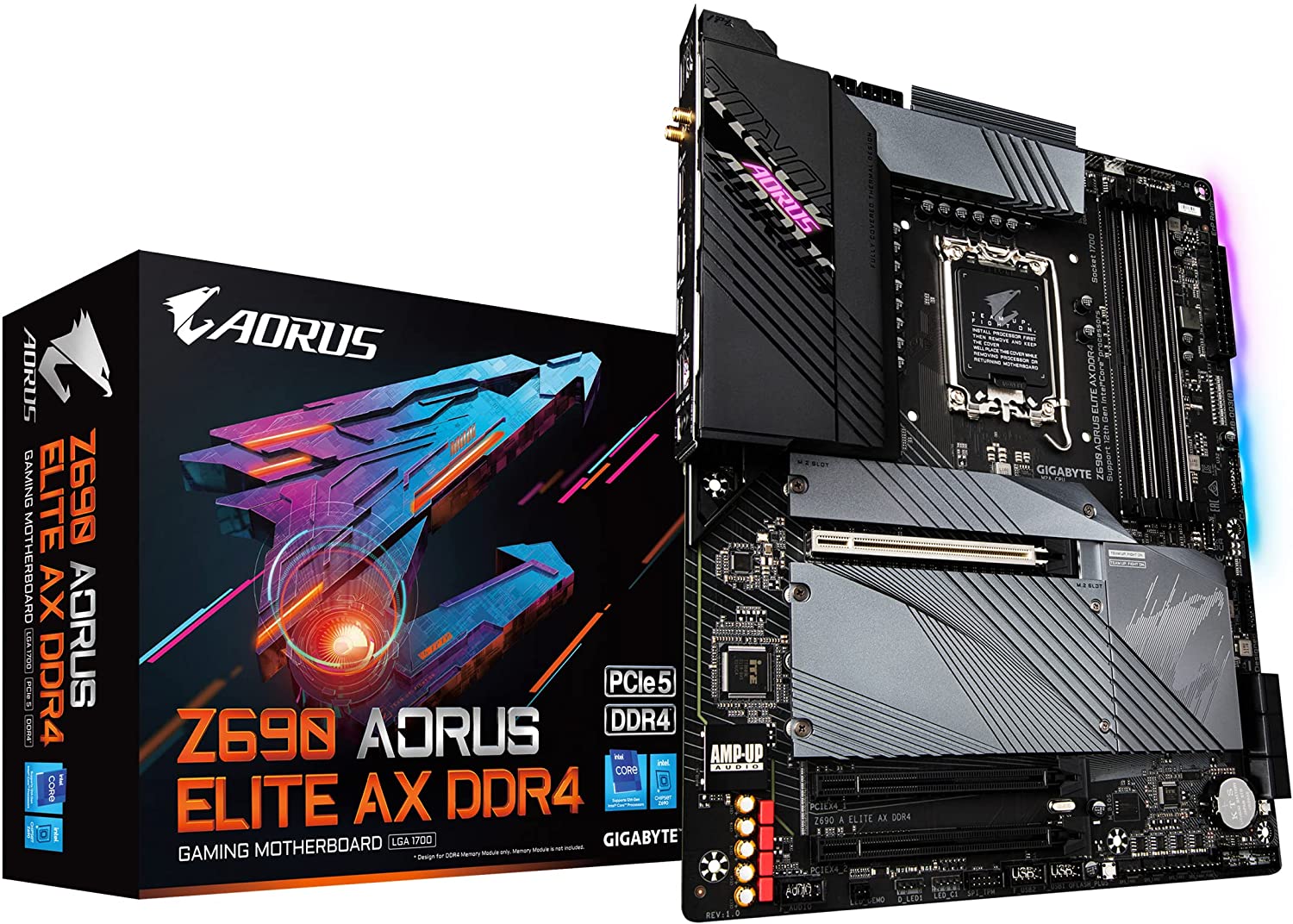 GIGABYTE Z690 AORUS Elite AX DDR4 (LGA 1700/ Intel Z690/ ATX/ DDR4/ Quad M.2/ PCIe 5.0/ USB 3.2 Gen2X2 Type-C/WiFi 6/2.5GbE LAN/Carte mère de jeu)