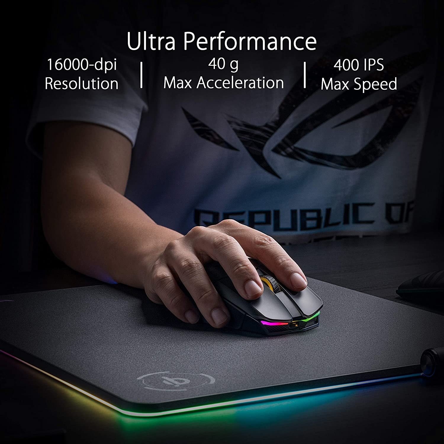 ASUS ROG Chakram Wireless Aura Sync RGB Gaming Mouse Optical Sensor 16000 DPI