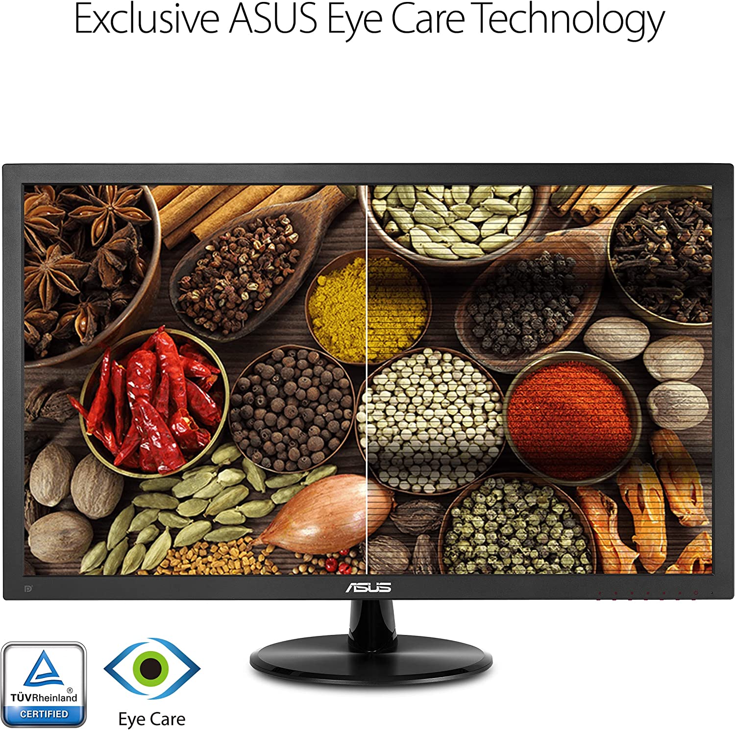 ASUS VP248QG 24” Full HD 1920x1080 1ms DP HDMI VGA Adaptive Sync/FreeSync Eye Care Monitor