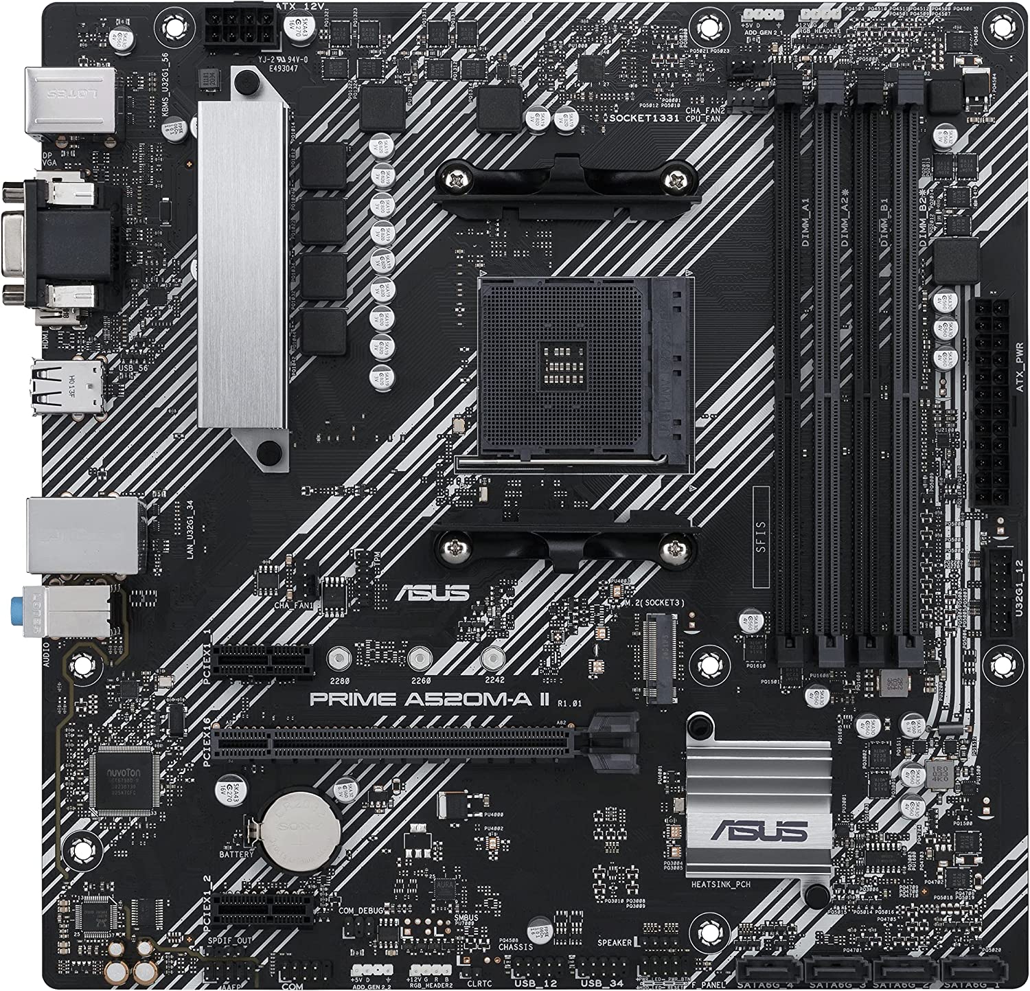 ASUS Prime A520M-A II/CSM AMD AM4(3rd Gen Ryzen) microATX Commercial Motherboard(ECC Memory,M.2 Support,1Gb Ethernet, DP/HDMI 2.1/D-Sub, 4K@60HZ, USB3.2 Gen1Type-A, ARGBheader with AURAsync)