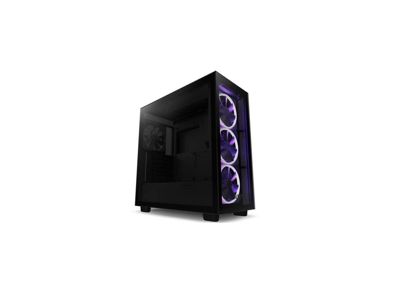 NZXT H7 Elite - Premium Mid-Tower PC Gaming Case - RGB LED & Smart Fan Control - Tempered Glass – Black